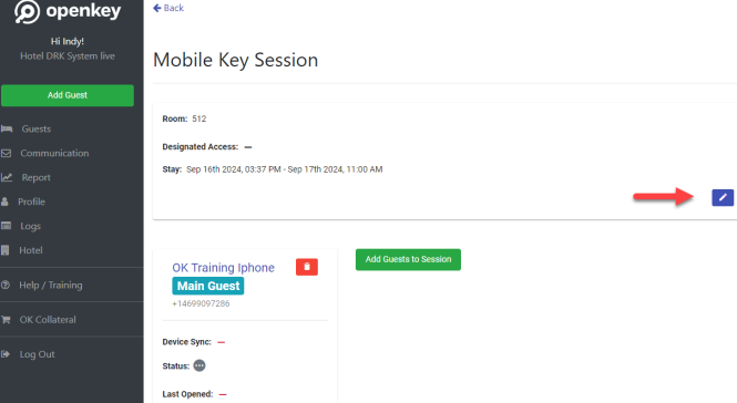 Updating Mobile Keys in OpenKey HOST: Changing Rooms – OpenKey